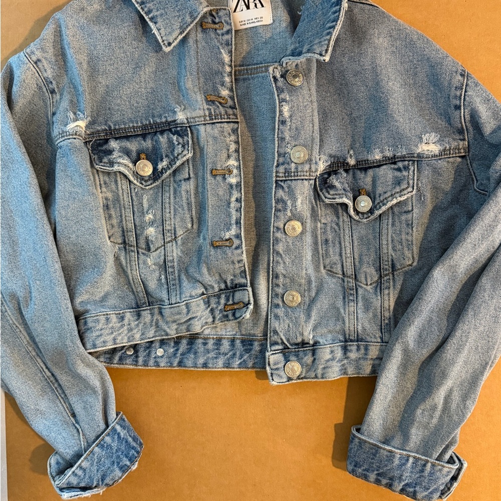 Zara Faded Blue Denim Jacket